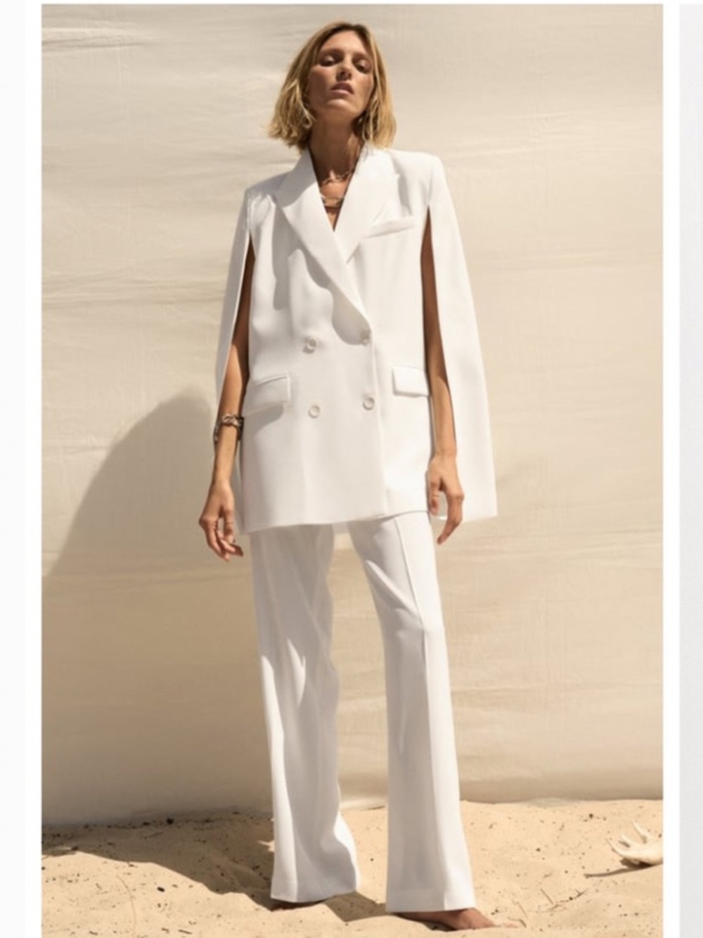 NWT ZARA White Cape Blazer Jacket